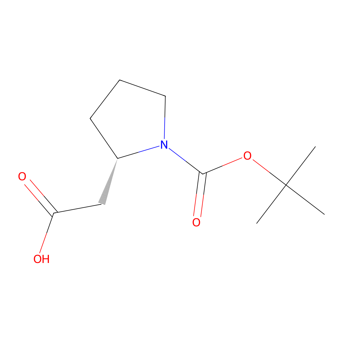 (S)-2-(1-BOC-2-pyrrolidinyl)acetic acid molecular structure, CAS 56502-01-3