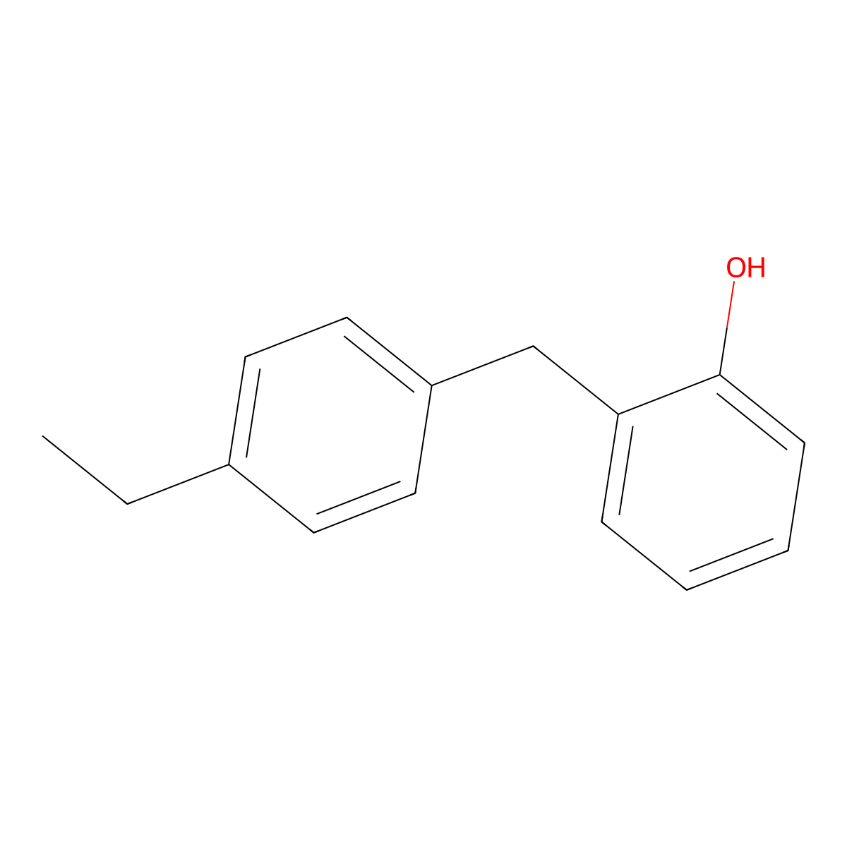 2-(4-Ethylbenzyl)phenol molecular structure, CAS 56502-39-7