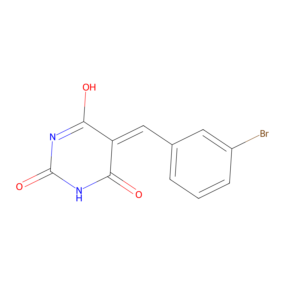 5-(3-Bromo-benzylidene)-pyrimidine-2,4,6-trione molecular structure, CAS 56504-53-1