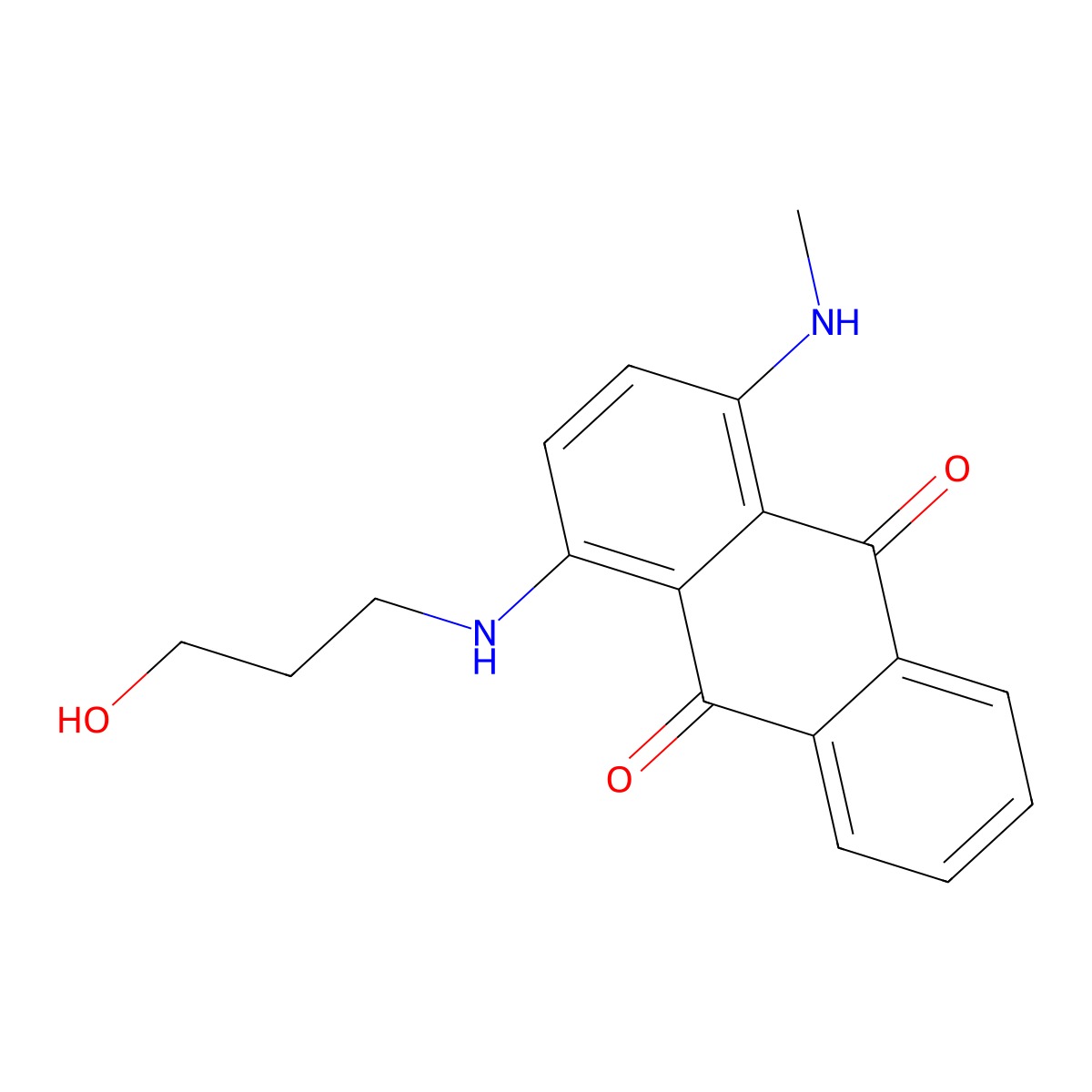1-((3-Hydroxypropyl)amino)-4-(methylamino)anthraquinone molecular structure, CAS 56504-94-0