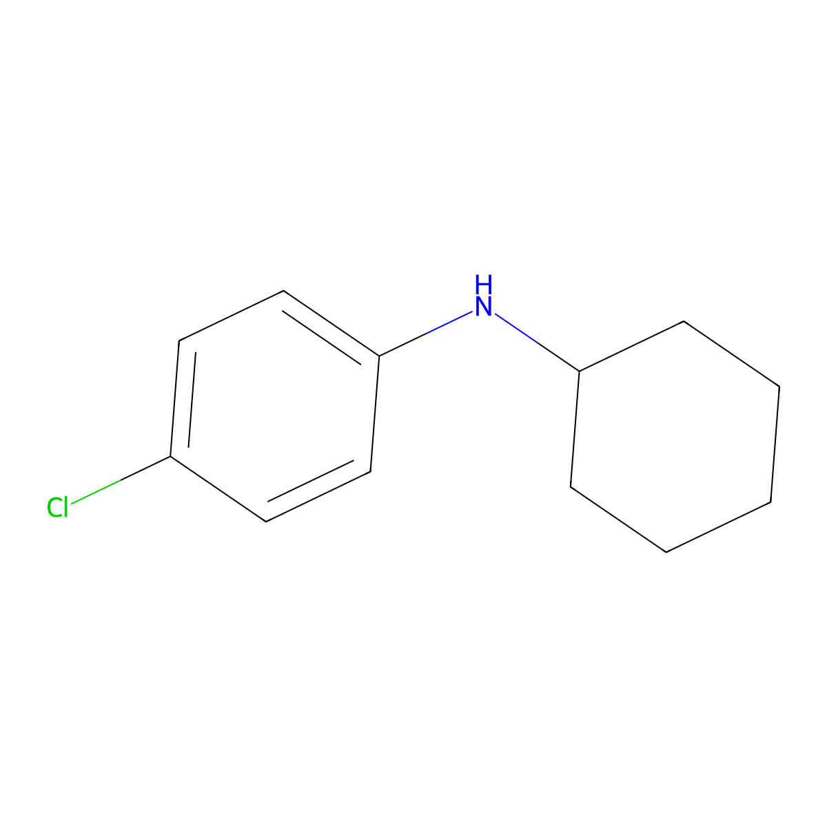 4-chloro-N-cyclohexylaniline molecular structure, CAS 56506-61-7