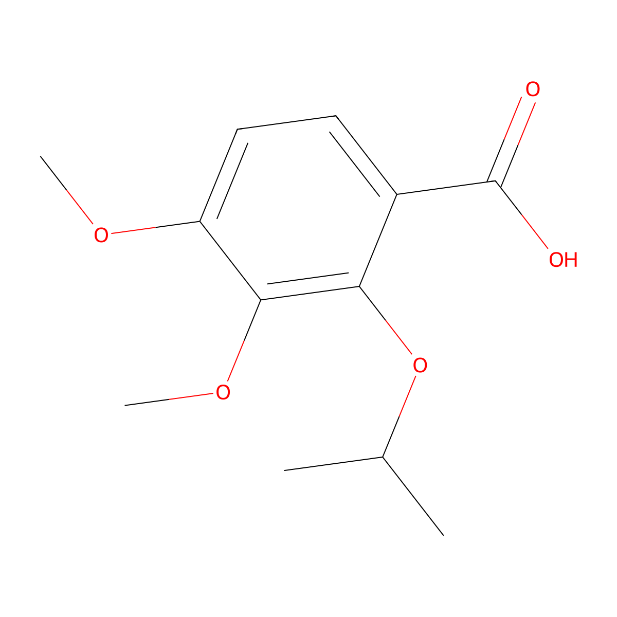 2-Isopropoxy-3,4-dimethoxybenzoic acid molecular structure, CAS 5651-48-9