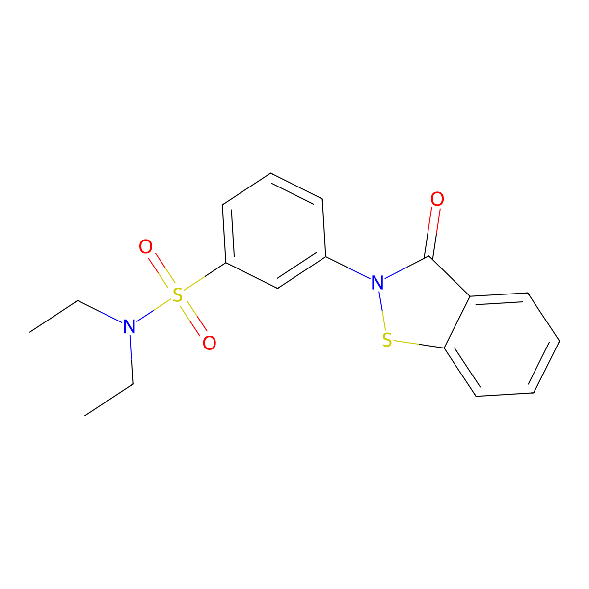 N,N-diethyl-3-(3-oxo-2,3-dihydro-1,2-benzothiazol-2-yl)benzene-1-sulfonamide molecular structure, CAS 565165-15-3