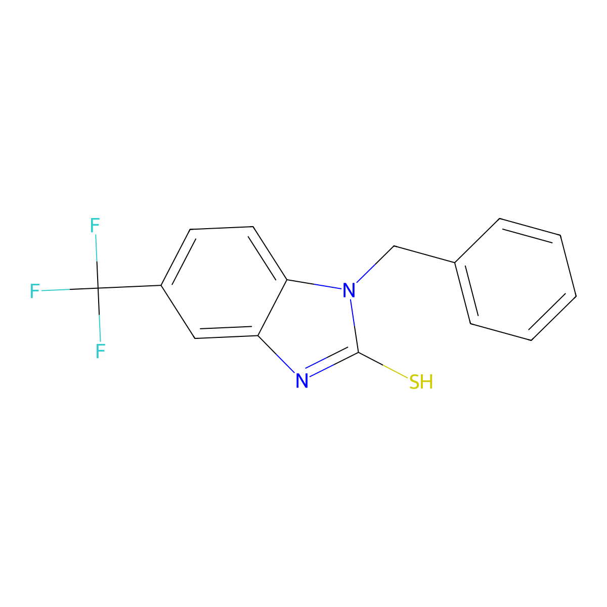 1-Benzyl-5-trifluoromethyl-1H-benzoimidazole-2-thiol molecular structure, CAS 565165-39-1