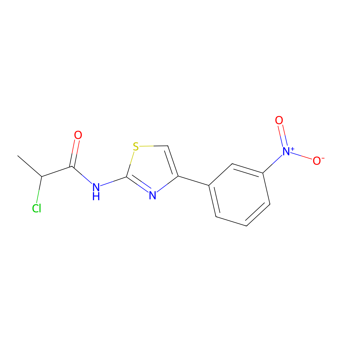 2-chloro-N-[4-(3-nitrophenyl)-1,3-thiazol-2-yl]propanamide molecular structure, CAS 565165-43-7