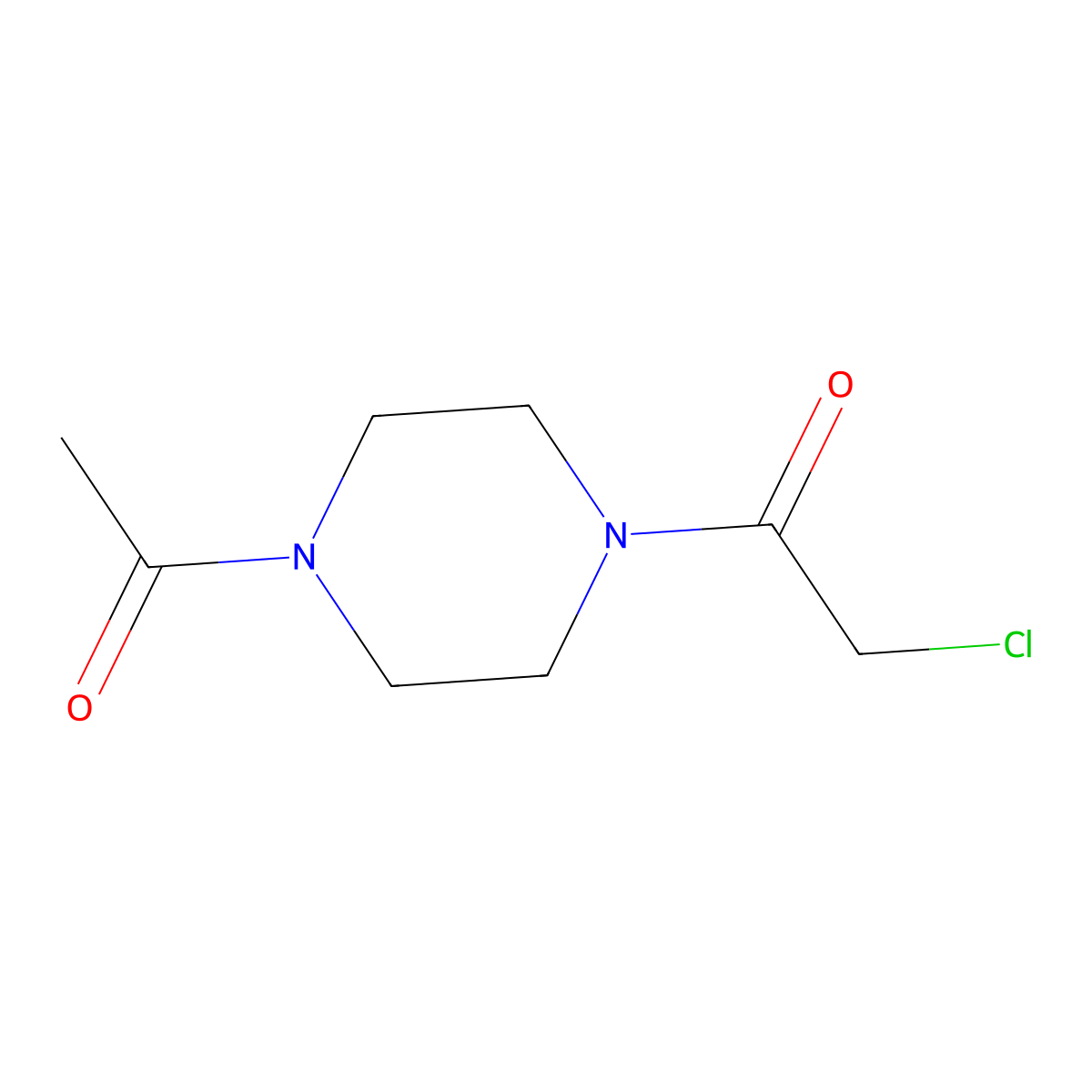 1-(4-Acetylpiperazin-1-yl)-2-chloroethan-1-one molecular structure, CAS 565165-44-8