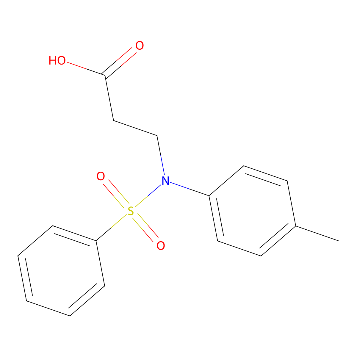 3-[N-(4-methylphenyl)benzenesulfonamido]propanoic acid molecular structure, CAS 565165-50-6