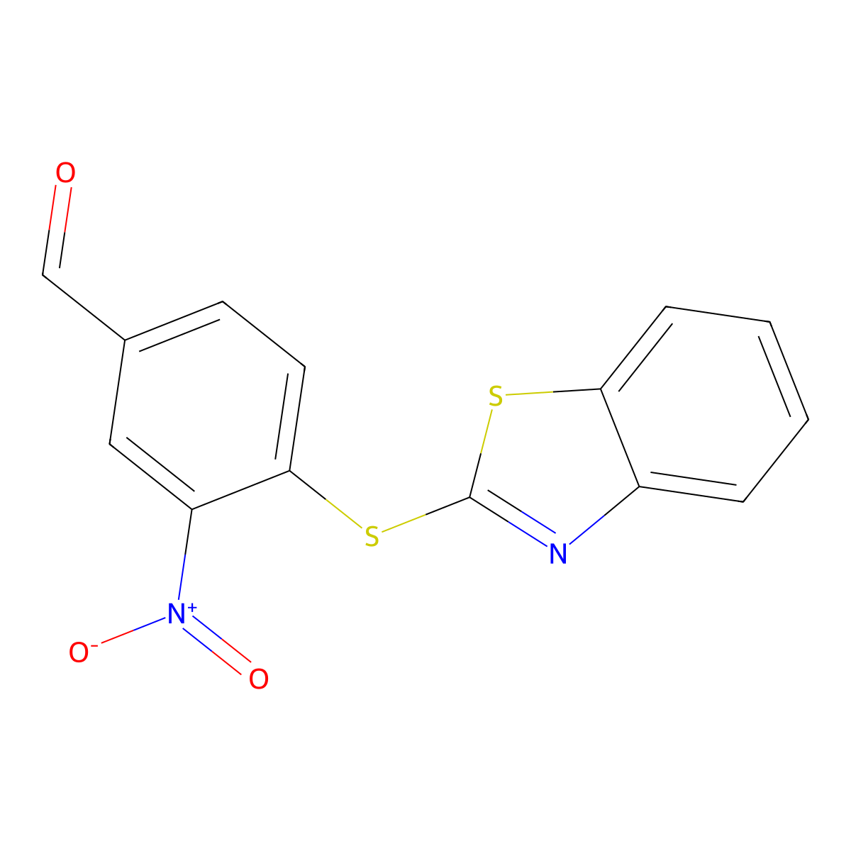4-(1,3-Benzothiazol-2-ylsulfanyl)-3-nitrobenzaldehyde molecular structure, CAS 565166-61-2