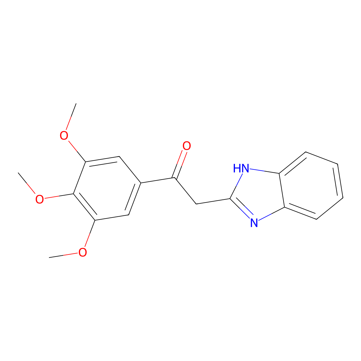 2-(1H-1,3-benzodiazol-2-yl)-1-(3,4,5-trimethoxyphenyl)ethan-1-one molecular structure, CAS 565166-62-3