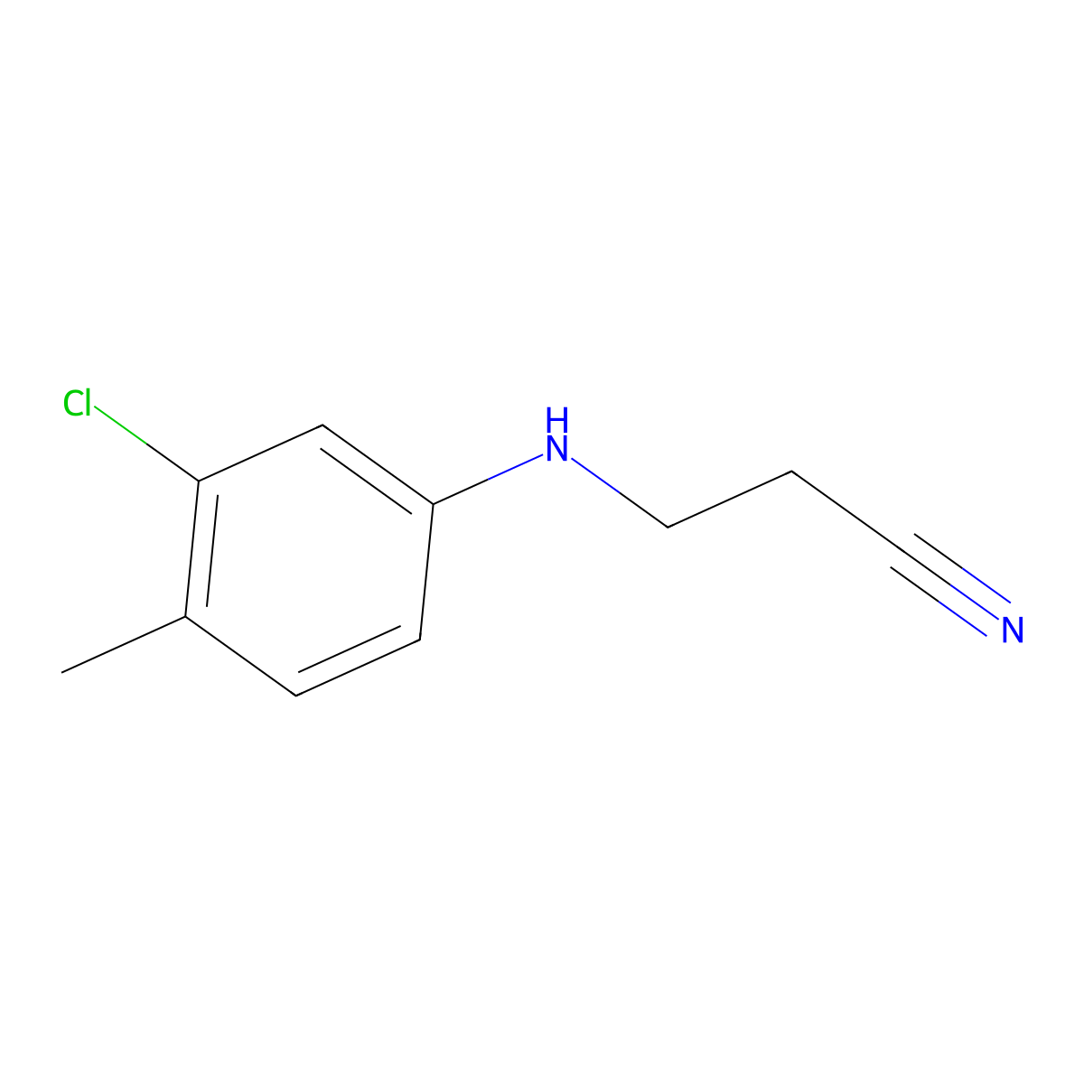 3-[(3-Chloro-4-methylphenyl)amino]propanenitrile molecular structure, CAS 565166-65-6