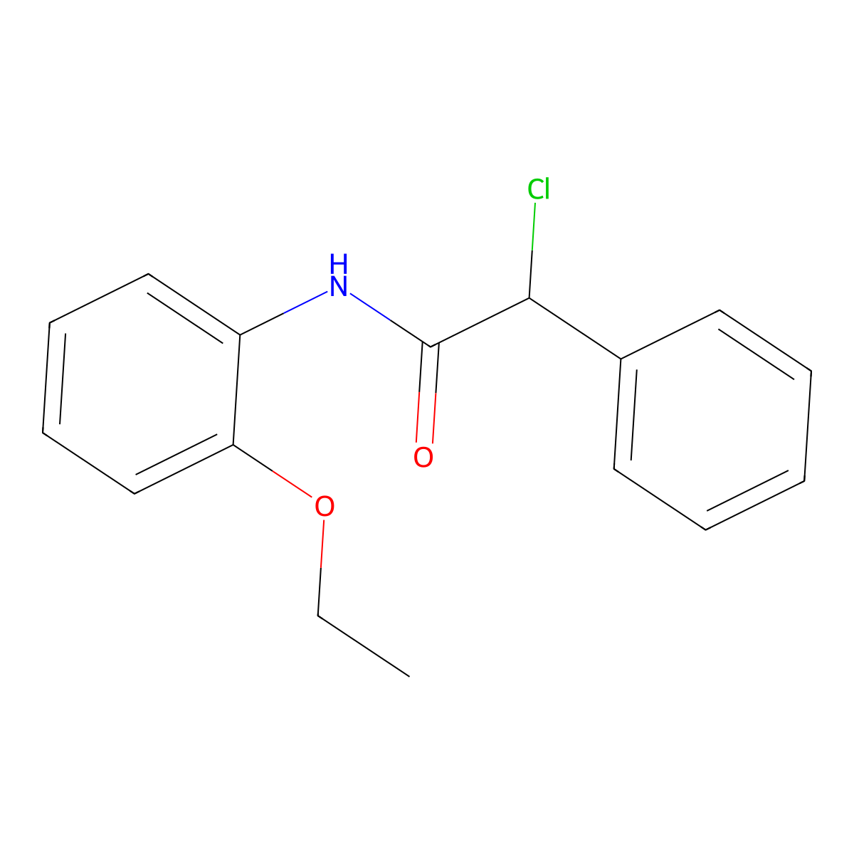 2-chloro-N-(2-ethoxyphenyl)-2-phenylacetamide molecular structure, CAS 565166-67-8