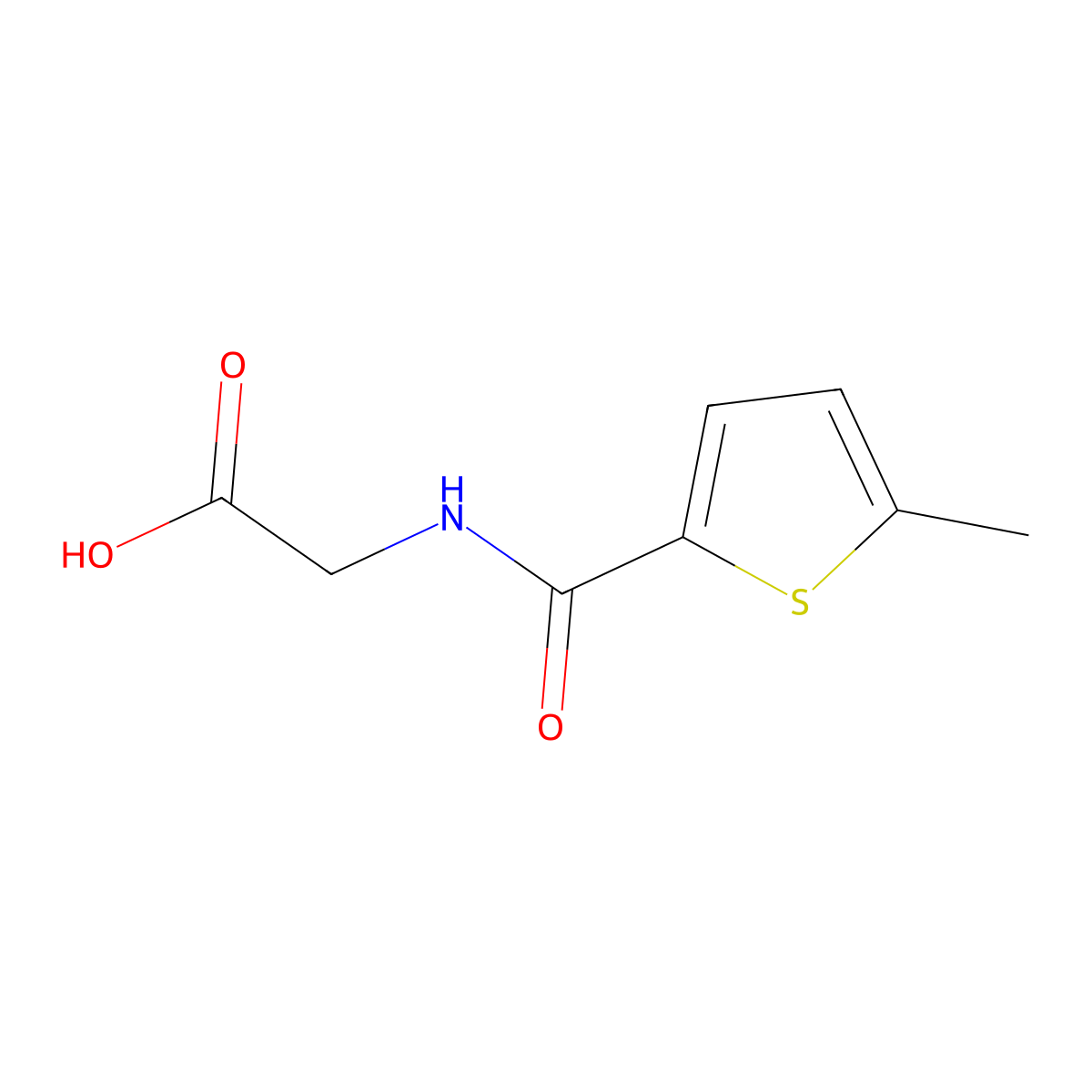 2-[(5-Methylthiophen-2-yl)formamido]acetic acid molecular structure, CAS 565166-71-4