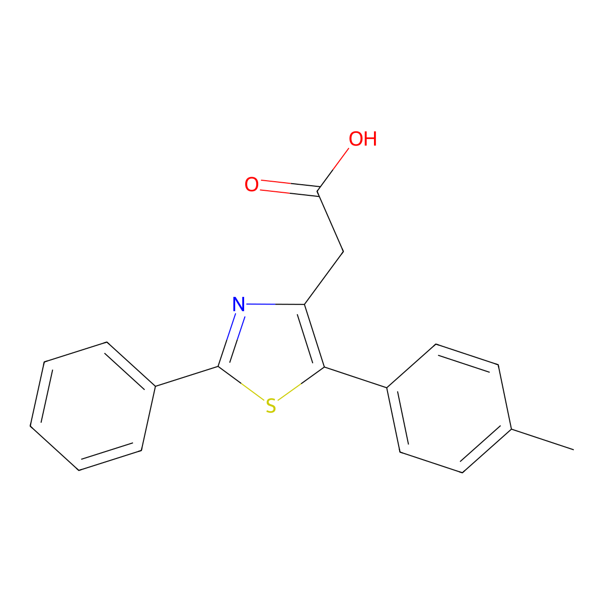 2-[5-(4-Methylphenyl)-2-phenyl-1,3-thiazol-4-yl]acetic acid molecular structure, CAS 565166-95-2