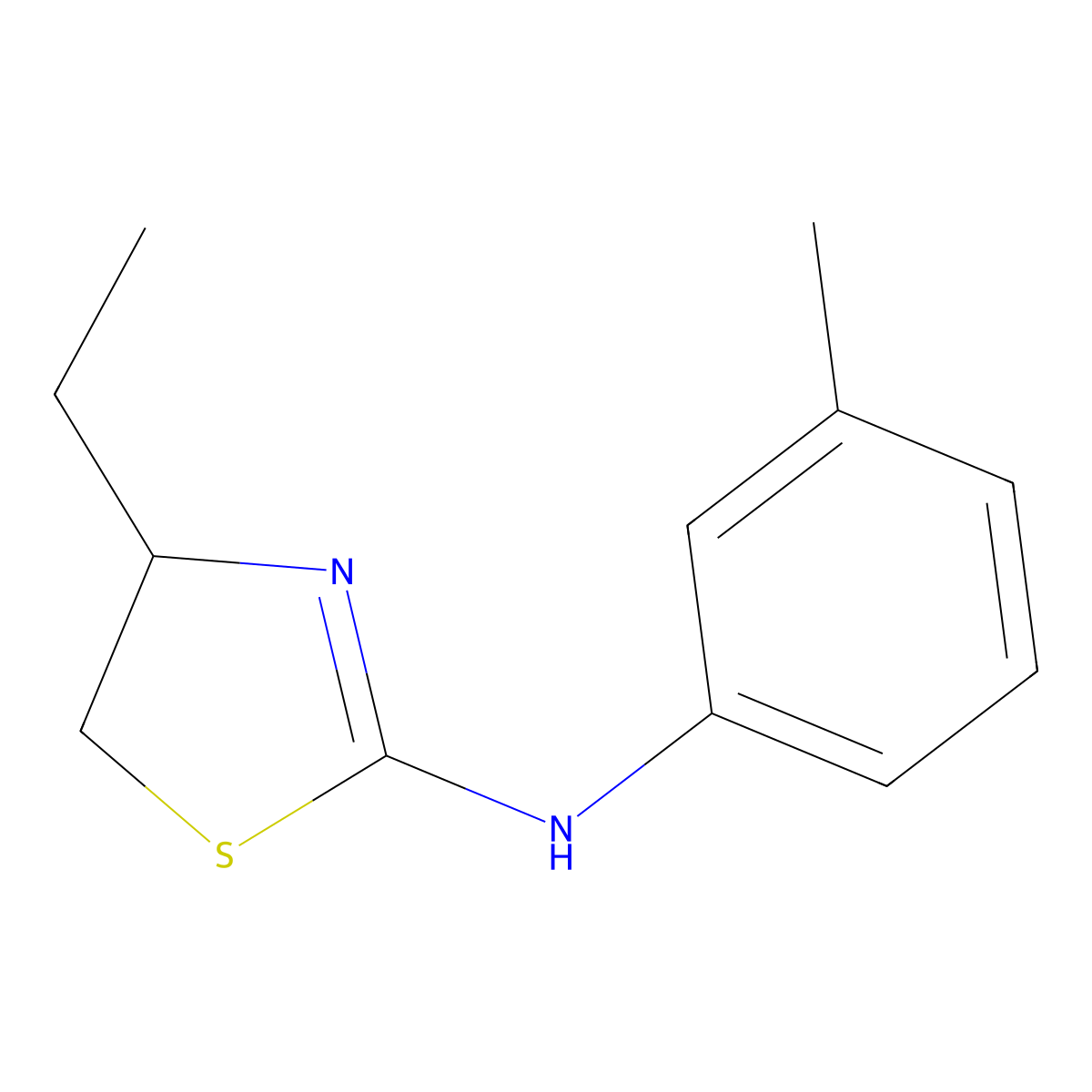 4-ethyl-N-(3-methylphenyl)-4,5-dihydro-1,3-thiazol-2-amine molecular structure, CAS 565167-96-6