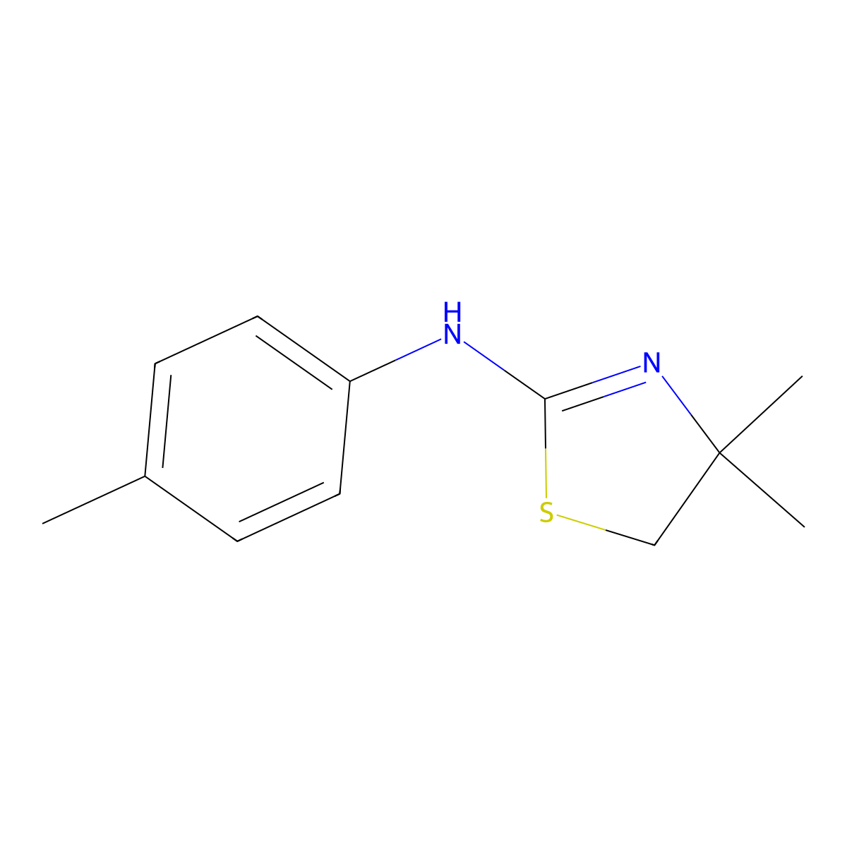 4,5-Dihydro-4,4-dimethyl-N-(4-methylphenyl)-2-thiazolamine molecular structure, CAS 565167-99-9