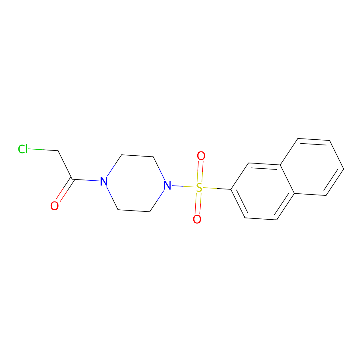 2-Chloro-1-[4-(naphthalene-2-sulfonyl)piperazin-1-yl]ethan-1-one molecular structure, CAS 565168-21-0