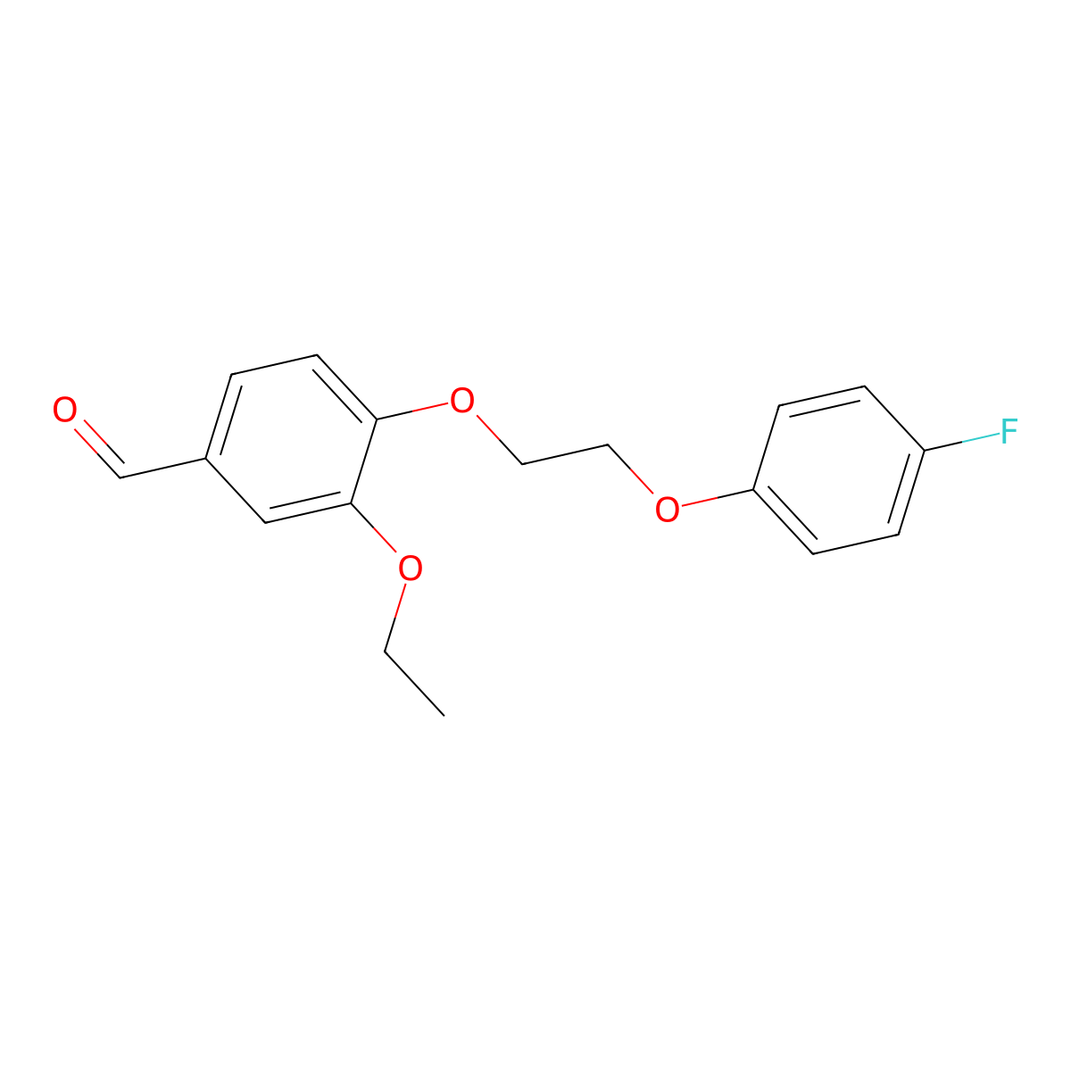 3-Ethoxy-4-(2-(4-fluorophenoxy)ethoxy)benzaldehyde molecular structure, CAS 565168-89-0