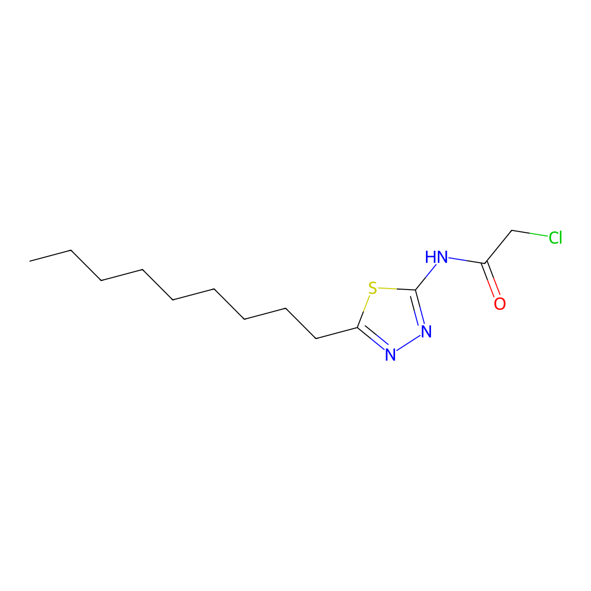2-chloro-N-(5-nonyl-1,3,4-thiadiazol-2-yl)acetamide molecular structure, CAS 565168-90-3