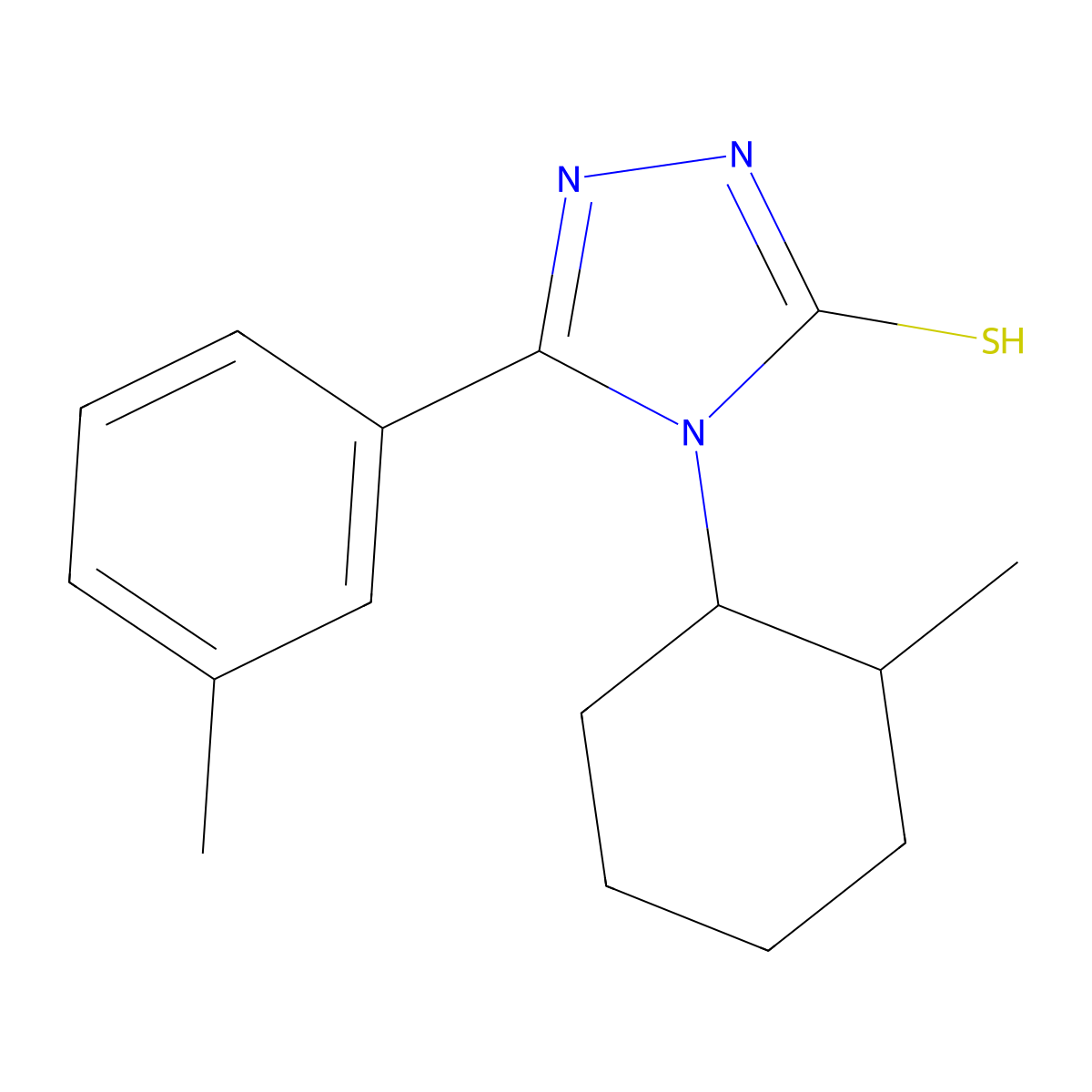 4-(2-Methyl-cyclohexyl)-5-m-tolyl-4H-[1,2,4]triazole-3-thiol molecular structure, CAS 565169-48-4