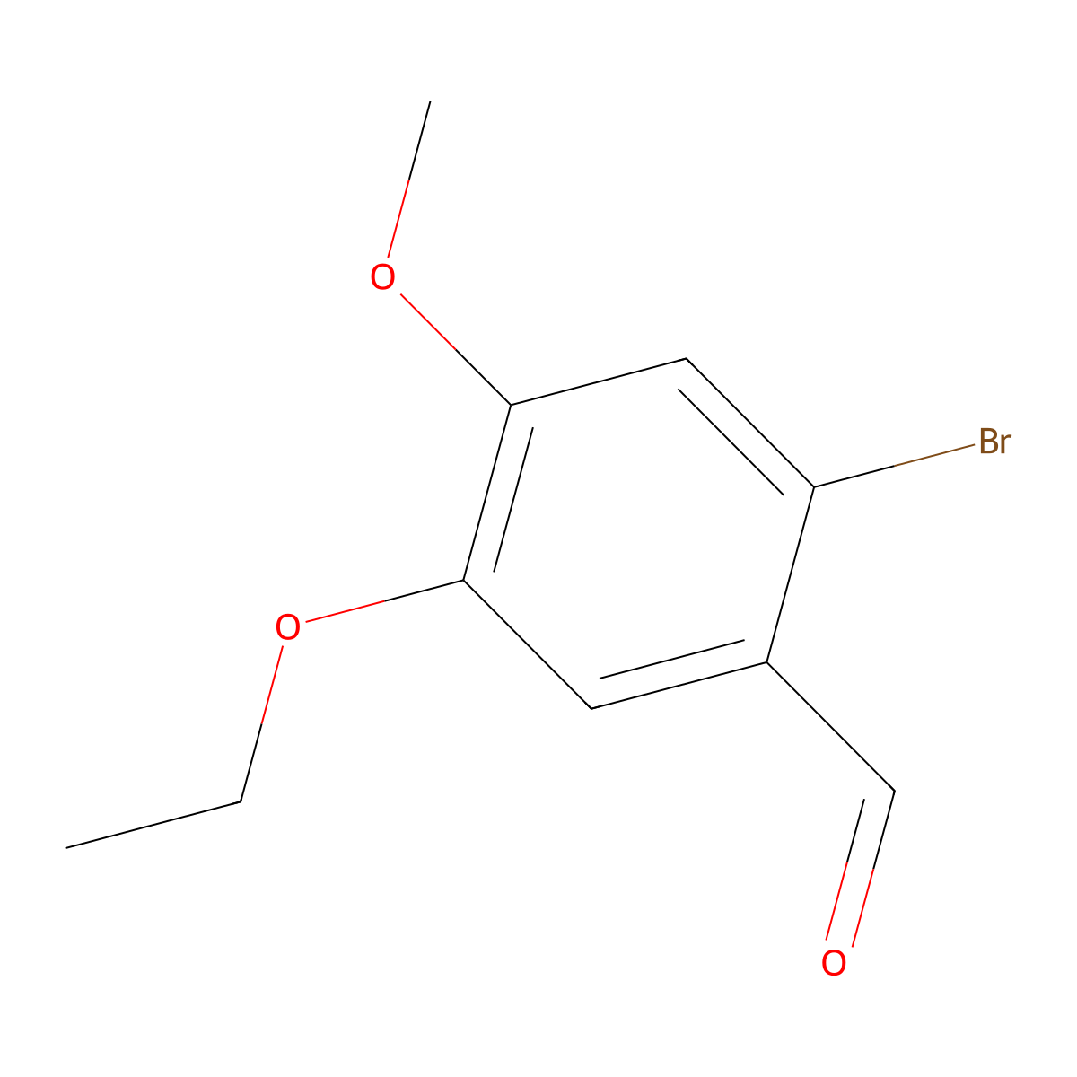 2-Bromo-5-ethoxy-4-methoxybenzaldehyde molecular structure, CAS 56517-30-7