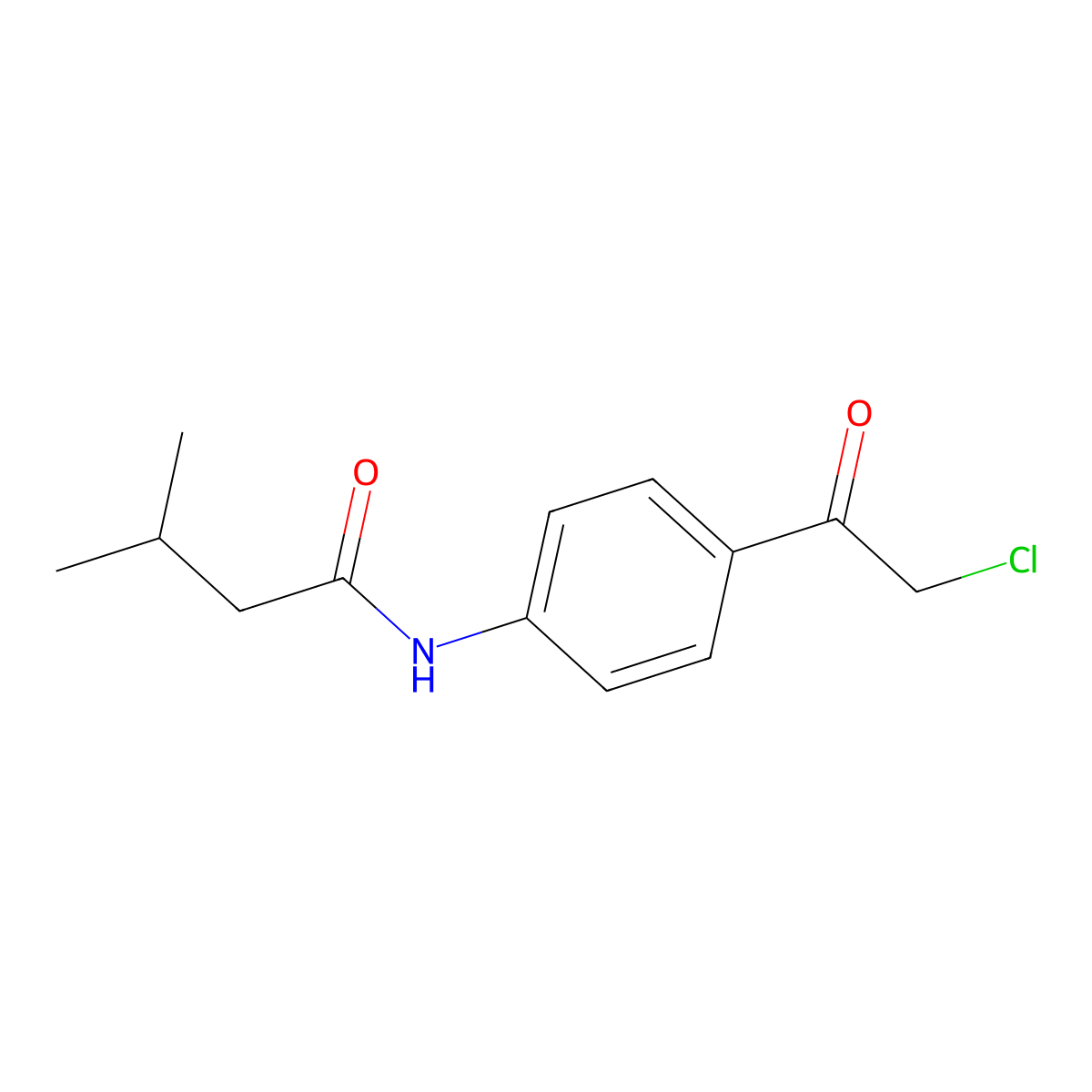 N-[4-(2-chloroacetyl)phenyl]-3-methylbutanamide molecular structure, CAS 565171-58-6