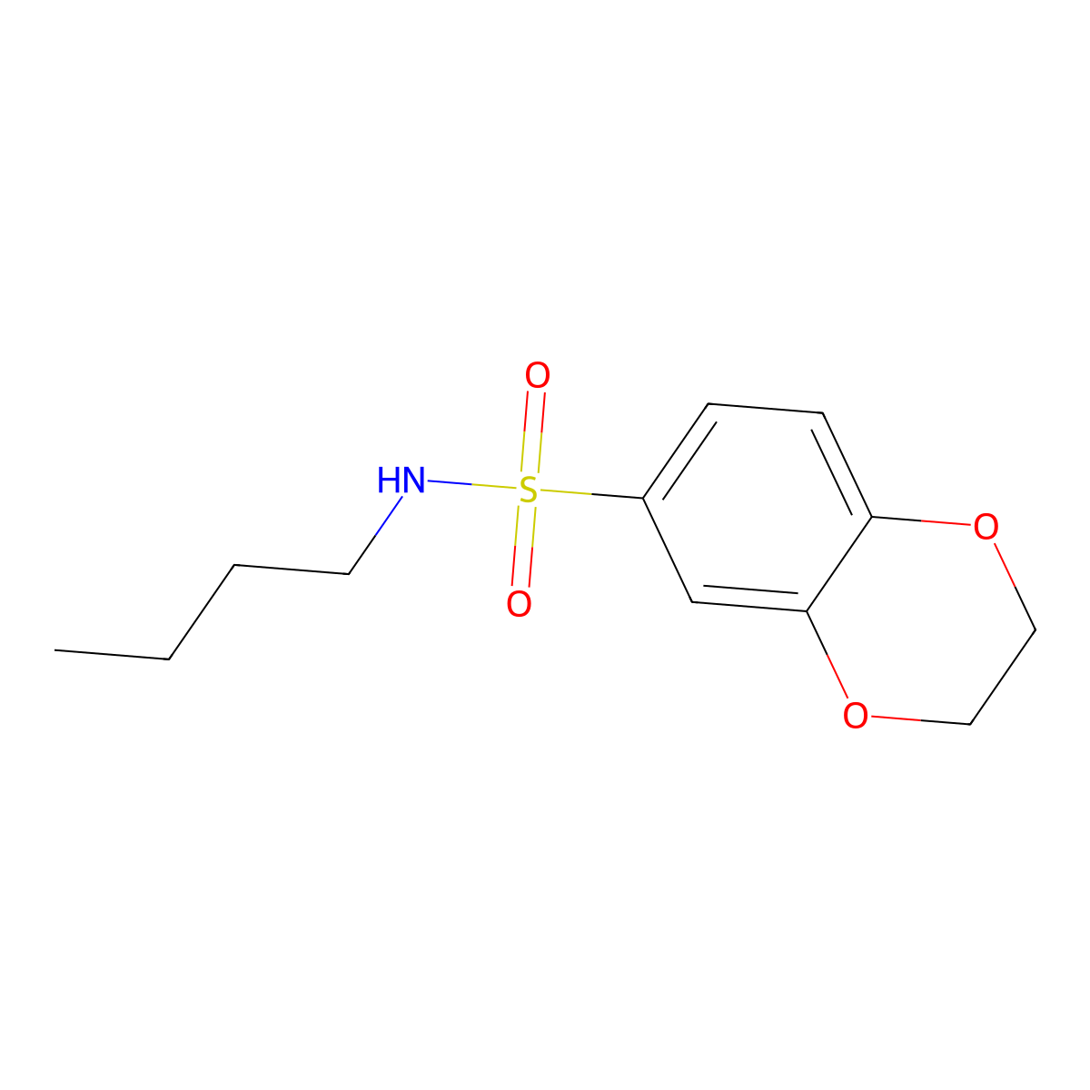 N-butyl-2,3-dihydro-1,4-benzodioxine-6-sulfonamide molecular structure, CAS 565171-76-8