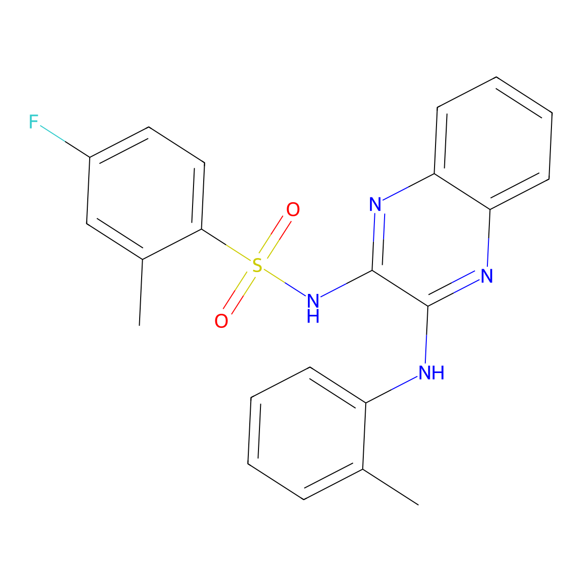 4-fluoro-2-methyl-N-{3-[(2-methylphenyl)amino]quinoxalin-2-yl}benzene-1-sulfonamide molecular structure, CAS 565172-02-3