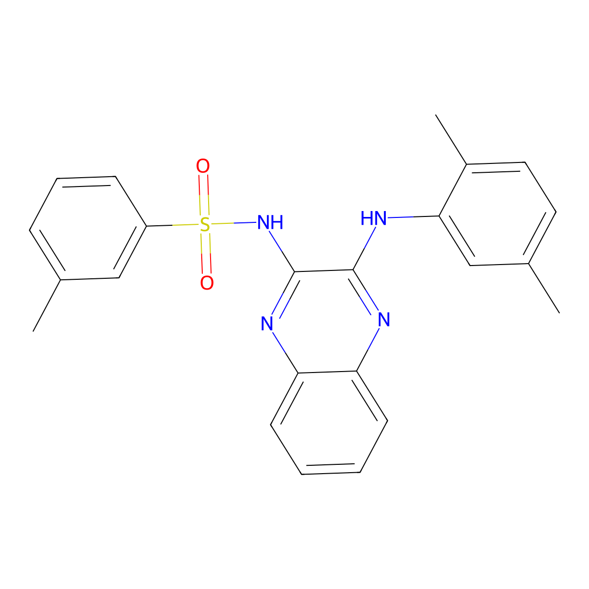 N-{3-[(2,5-dimethylphenyl)amino]quinoxalin-2-yl}-3-methylbenzenesulfonamide molecular structure, CAS 565172-06-7