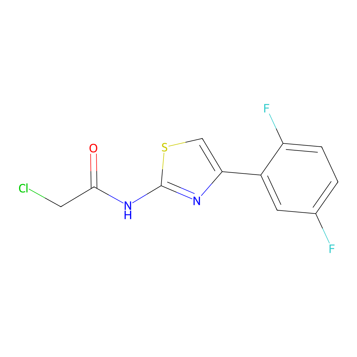 2-chloro-N-[4-(2,5-difluorophenyl)-1,3-thiazol-2-yl]acetamide molecular structure, CAS 565172-39-6
