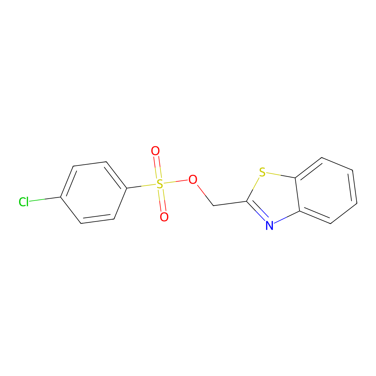 (1,3-Benzothiazol-2-yl)methyl 4-chlorobenzene-1-sulfonate molecular structure, CAS 565172-43-2