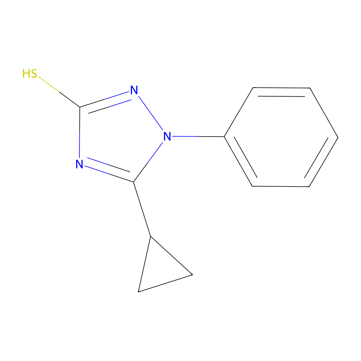 5-cyclopropyl-1-phenyl-1H-1,2,4-triazole-3-thiol molecular structure, CAS 565172-45-4