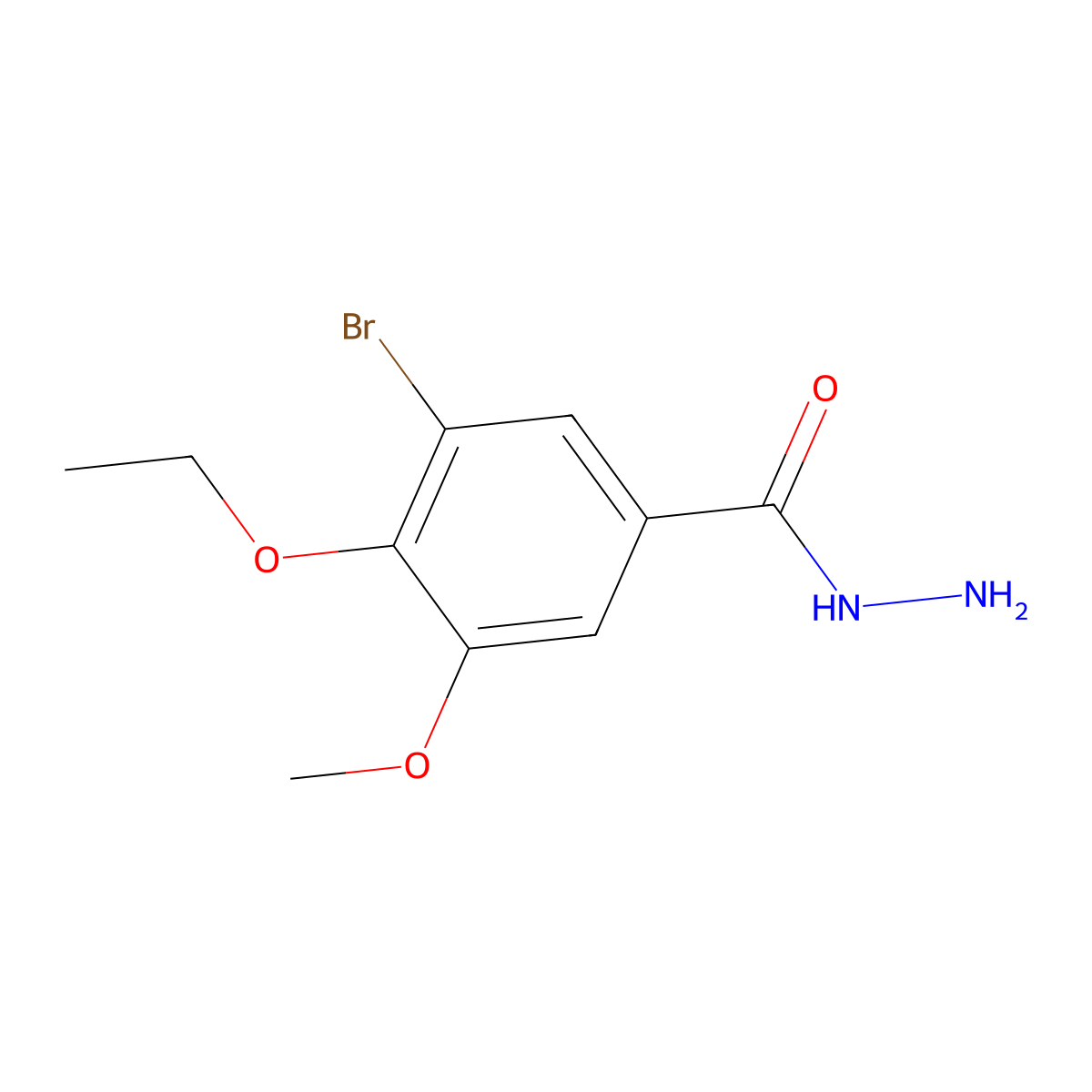 3-Bromo-4-ethoxy-5-methoxybenzohydrazide molecular structure, CAS 565172-99-8