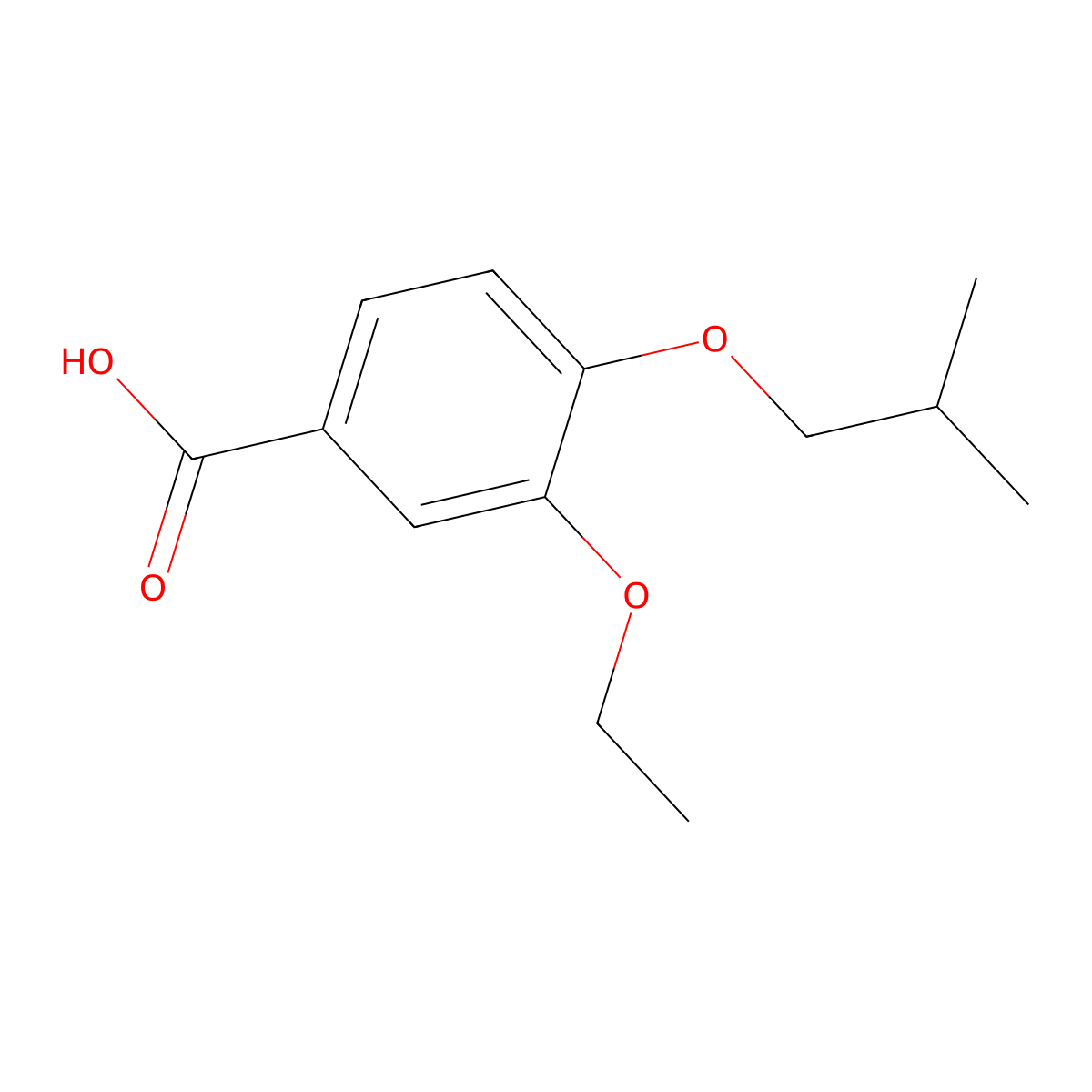 3-Ethoxy-4-(2-methylpropoxy)benzoic acid molecular structure, CAS 565173-04-8