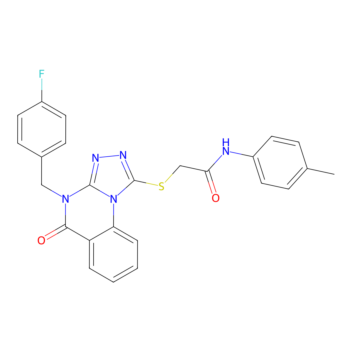 2-[[4-[(4-fluorophenyl)methyl]-5-oxo-[1,2,4]triazolo[4,3-a]quinazolin-1-yl]sulfanyl]-N-(4-methylphenyl)acetamide molecular structure, CAS 565173-08-2
