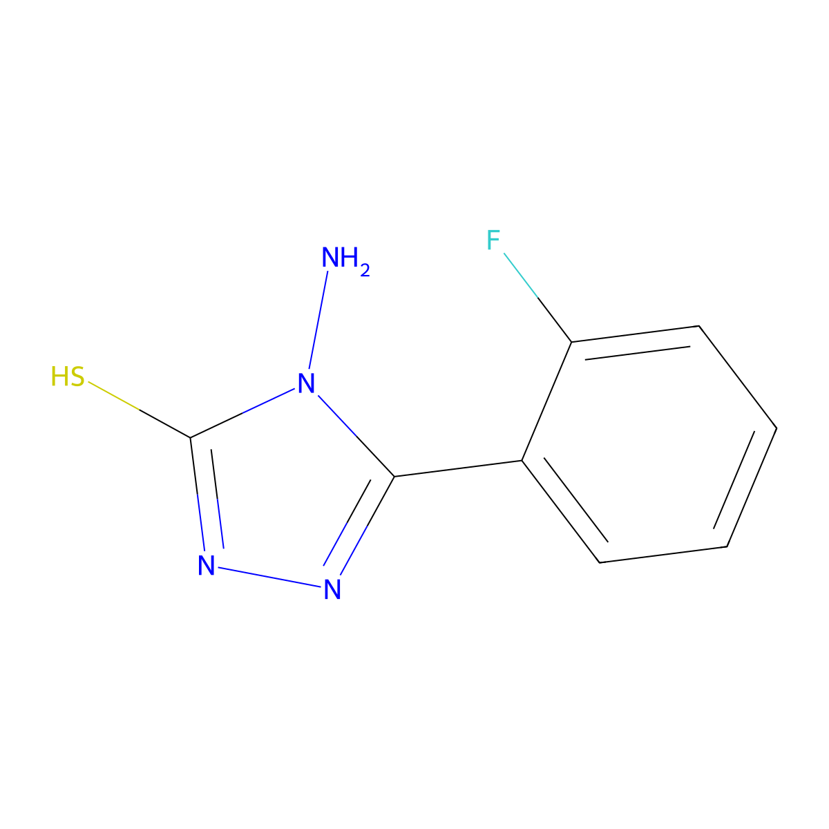 4-amino-5-(2-fluorophenyl)-4H-1,2,4-triazole-3-thiol molecular structure, CAS 565174-22-3