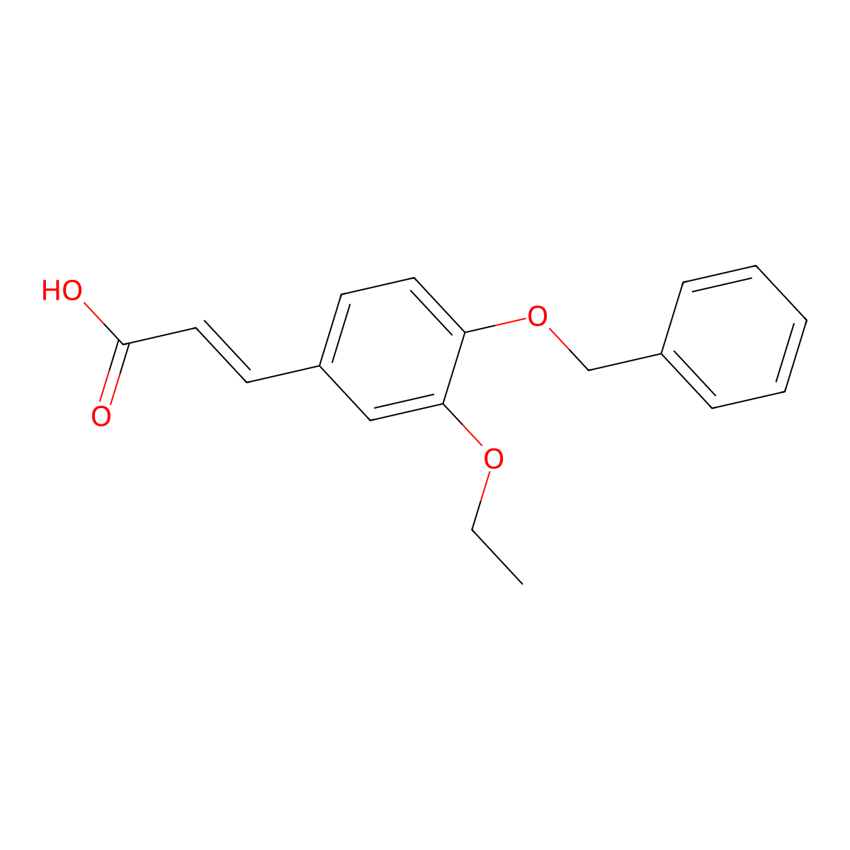 3-(4-Benzyloxy-3-ethoxy-phenyl)-acrylic acid molecular structure, CAS 565174-23-4