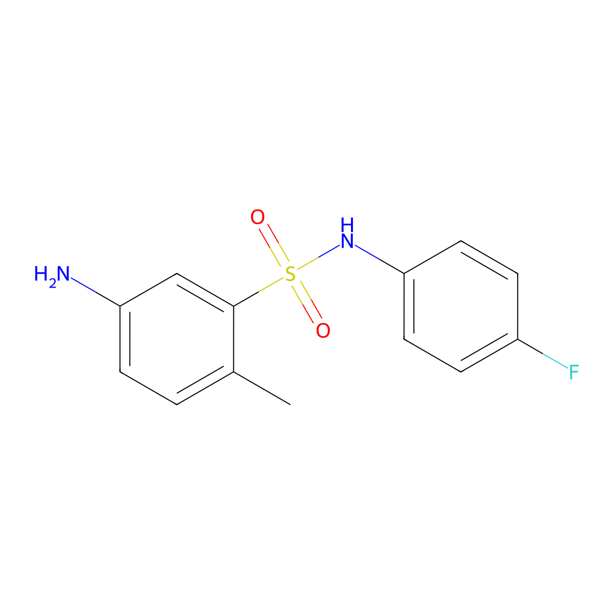 5-Amino-N-(4-fluorophenyl)-2-methylbenzenesulfonamide molecular structure, CAS 565174-24-5