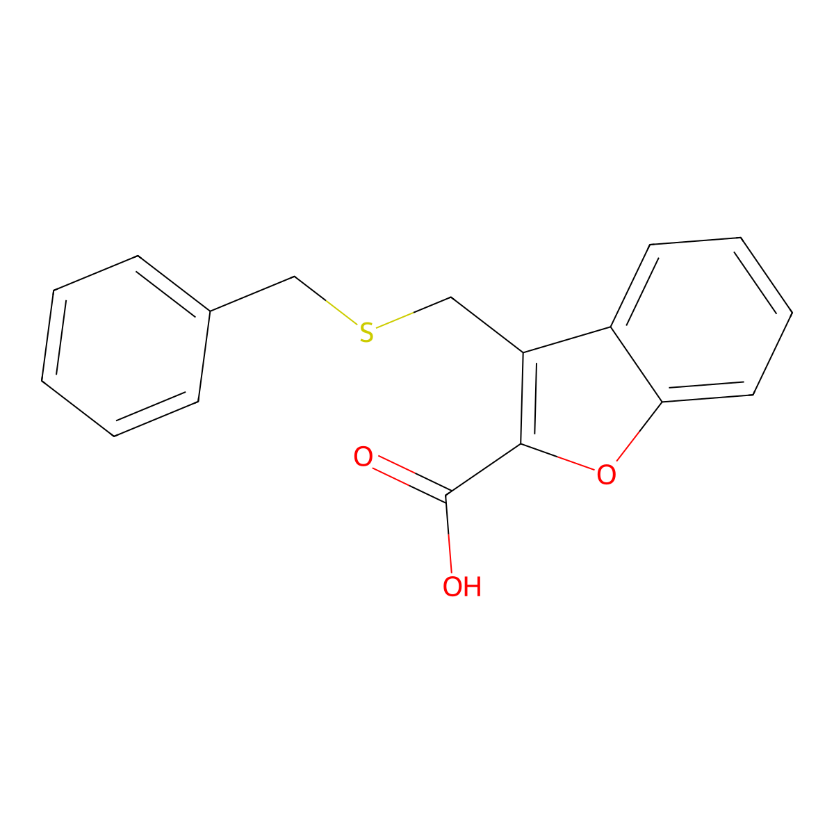 3-[(Benzylsulfanyl)methyl]-1-benzofuran-2-carboxylic acid molecular structure, CAS 565174-28-9