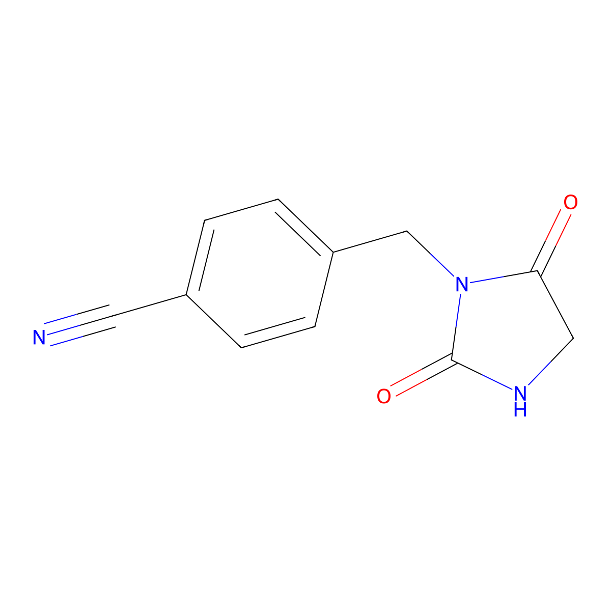 4-[(2,5-Dioxoimidazolidin-1-yl)methyl]benzonitrile molecular structure, CAS 565174-36-9