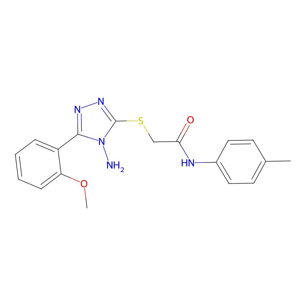 2-{[4-amino-5-(2-methoxyphenyl)-4H-1,2,4-triazol-3-yl]sulfanyl}-N-(4-methylphenyl)acetamide molecular structure, CAS 565174-50-7