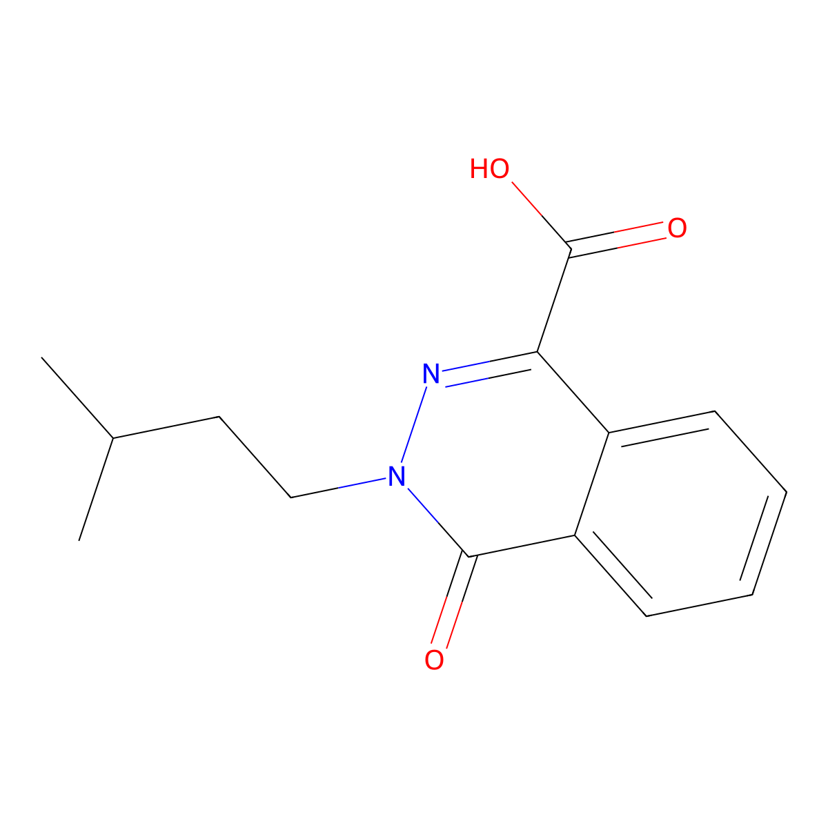 3-(3-Methylbutyl)-4-oxo-3,4-dihydrophthalazine-1-carboxylic acid molecular structure, CAS 565174-87-0