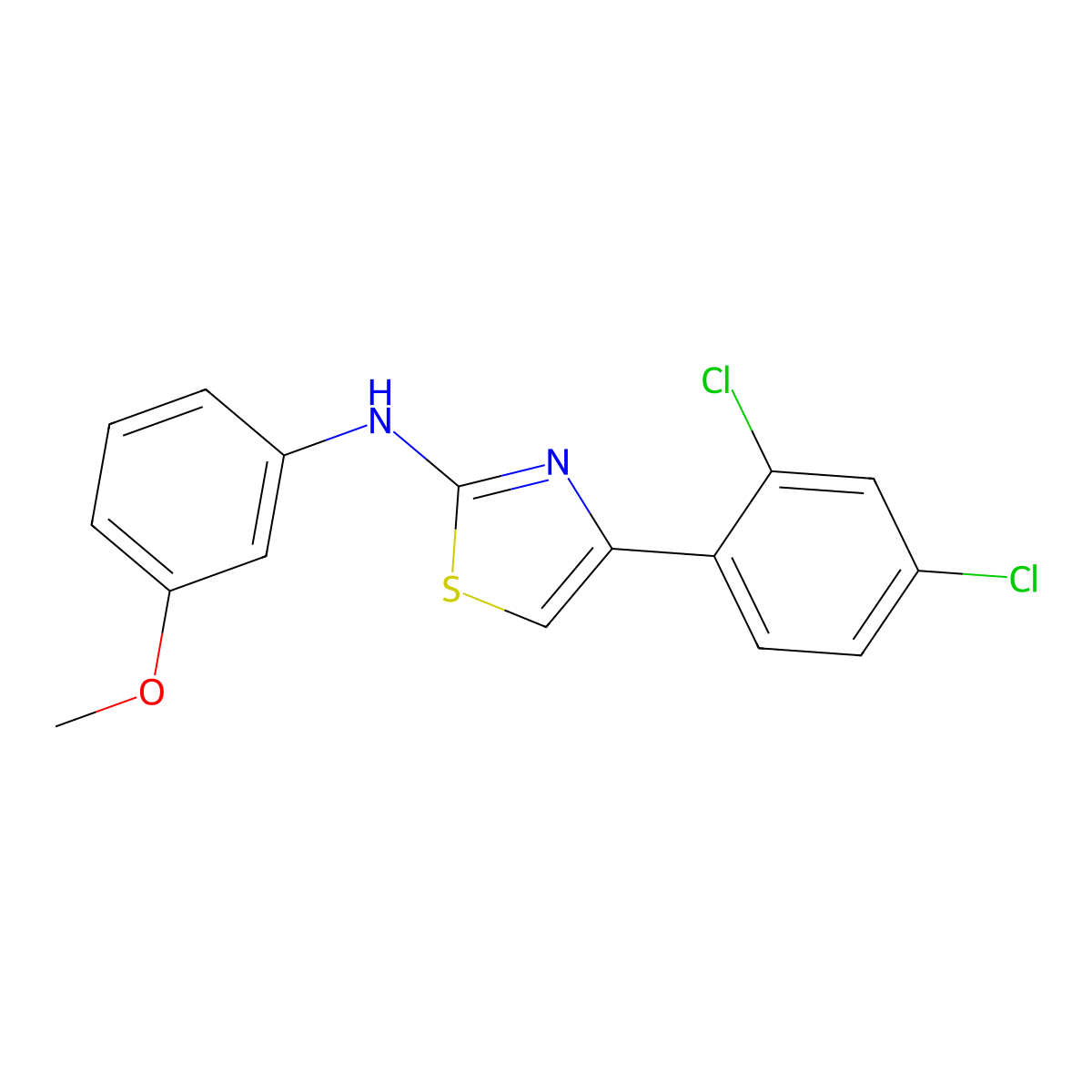 4-(2,4-dichlorophenyl)-N-(3-methoxyphenyl)-1,3-thiazol-2-amine molecular structure, CAS 565178-11-2