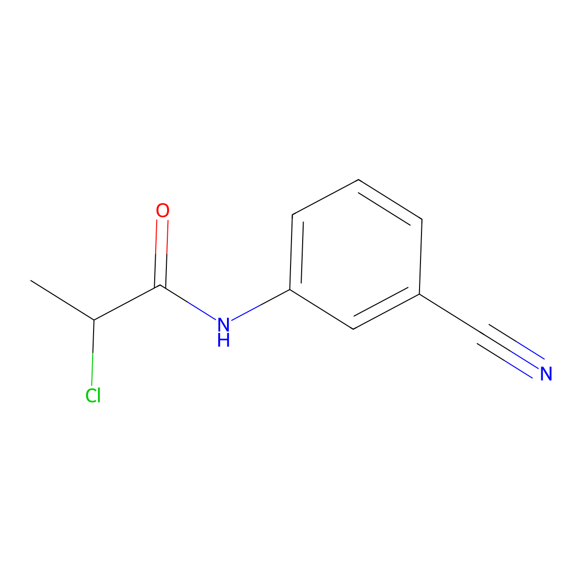 2-chloro-N-(3-cyanophenyl)propanamide molecular structure, CAS 565179-44-4