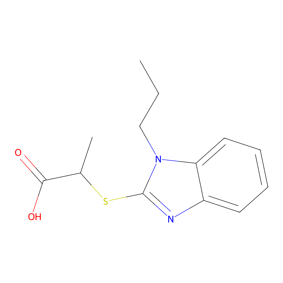 2-[(1-propyl-1H-1,3-benzodiazol-2-yl)sulfanyl]propanoic acid molecular structure, CAS 565179-46-6