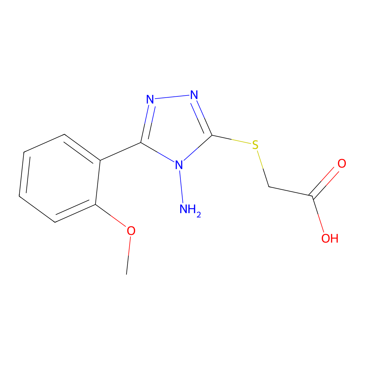 2-{[4-amino-5-(2-methoxyphenyl)-4H-1,2,4-triazol-3-yl]sulfanyl}acetic acid molecular structure, CAS 565179-65-9