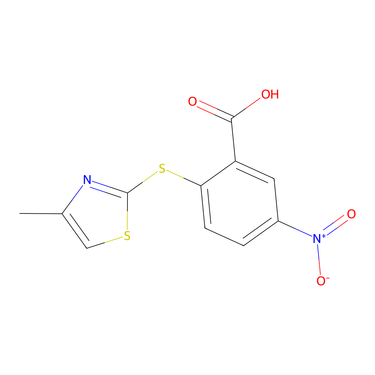 2-[(4-Methyl-1,3-thiazol-2-yl)sulfanyl]-5-nitrobenzoic acid molecular structure, CAS 565179-69-3