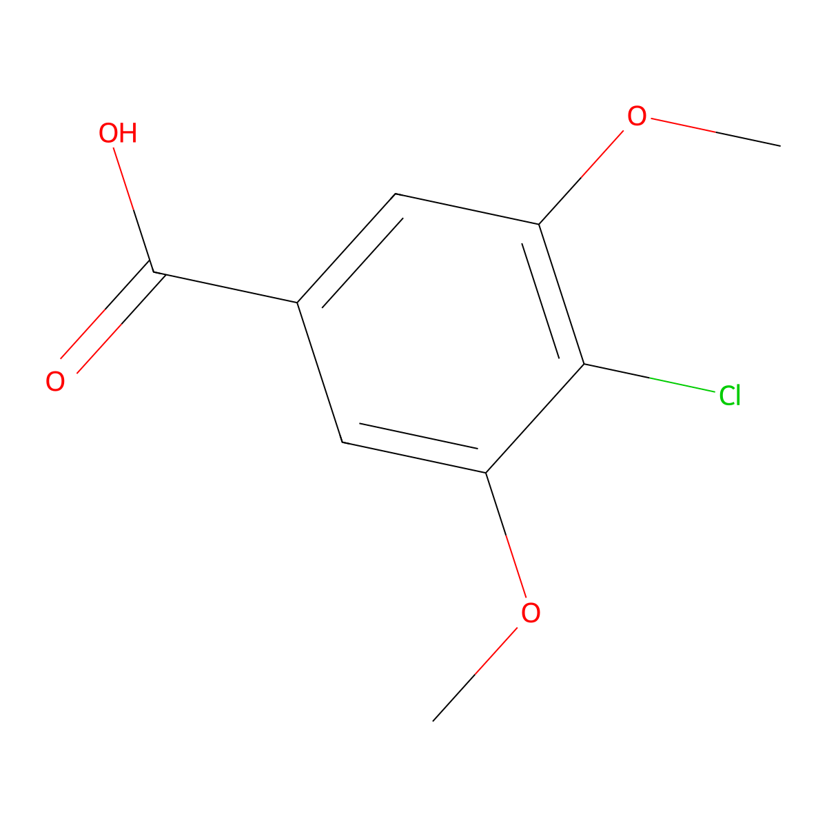 4-Chloro-3,5-dimethoxybenzoic acid molecular structure, CAS 56518-46-8