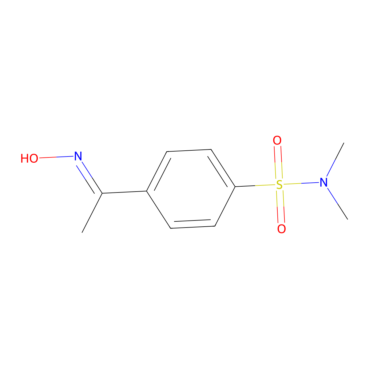 4-[1-(hydroxyimino)ethyl]-N,N-dimethylbenzene-1-sulfonamide molecular structure, CAS 565180-18-9