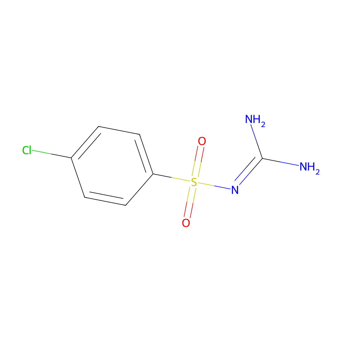 4-Chloro-N-diaminomethylene-benzenesulfonamide molecular structure, CAS 56519-40-5