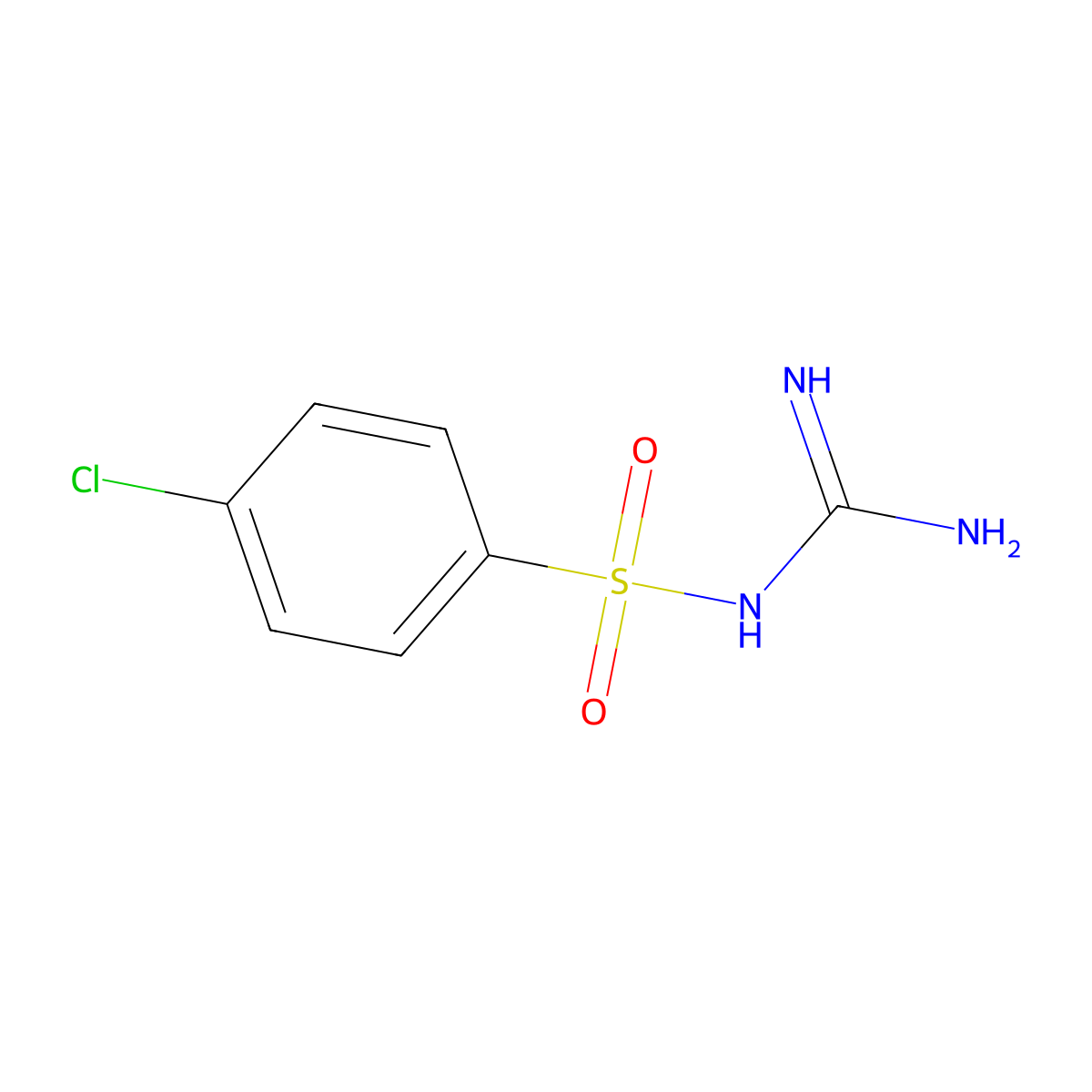 4-Chloro-N-diaminomethylene-benzenesulfonamide molecular structure, CAS 56519-40-5
